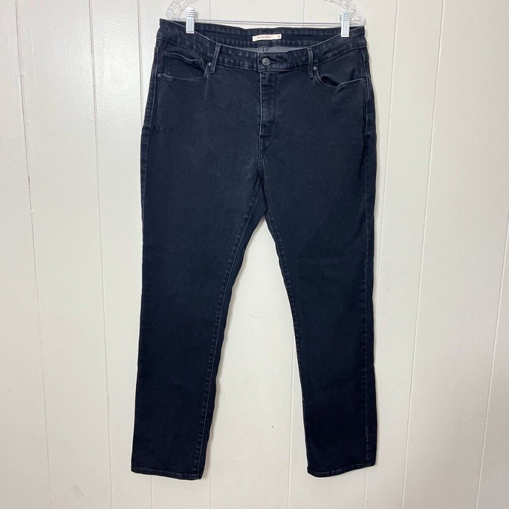 Levi’s Women’s Mid Rise Skinny Jeans Black Size 18 Stretch Denim